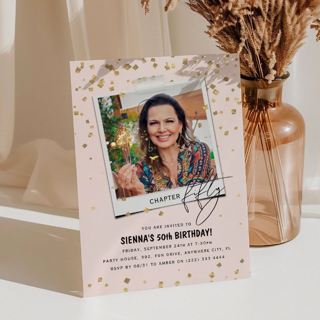 Invitación Capítulo Cincuenta Cumpleaños 50 divertido Foto mo (Subido por el creador)