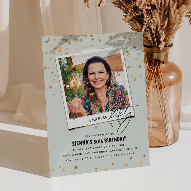 Invitación Capítulo Cincuenta Divertida Foto Moderna Cumpleañ (Subido por el creador)