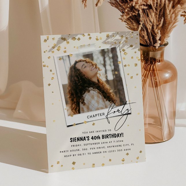 Invitación Capítulo Cuarenta Cumpleaños Divertido Moderno 40 (Subido por el creador)