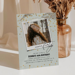 Invitación Capítulo Cuarenta Cumpleaños Divertido Moderno Fot
