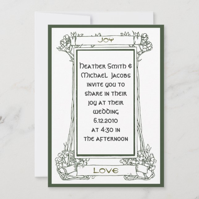 Invitación Capítulo de Nouveau del arte con las vides y las (Anverso)