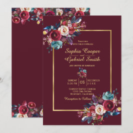 Invitación Capítulo floral del oro de la marina de guerra de