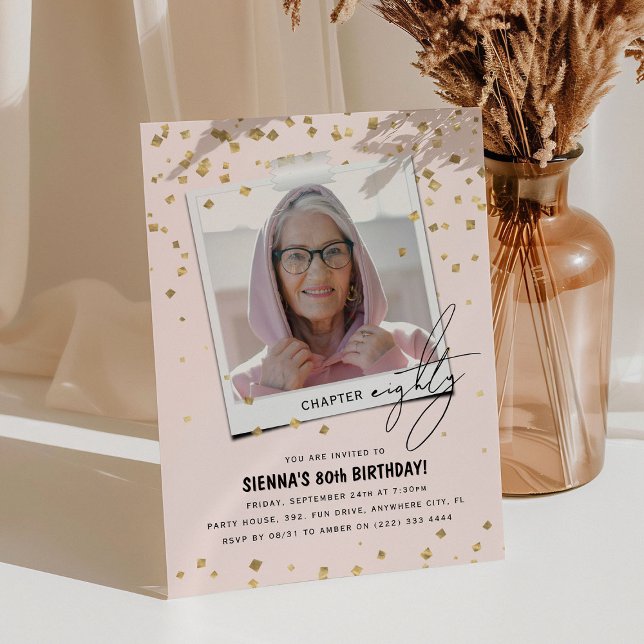 Invitación Capítulo Ochenta Cumpleaños 80 Divertida Foto Mode (Subido por el creador)