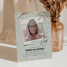 Invitación Capítulo Ochenta Cumpleaños Divertido Foto Moderna