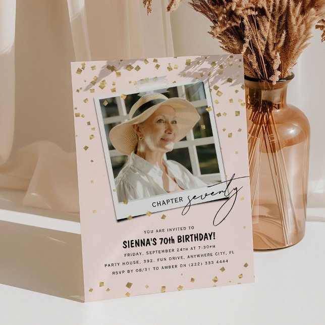Invitación Capítulo Setenta Divertida Foto Cumpleaños 70 (Subido por el creador)