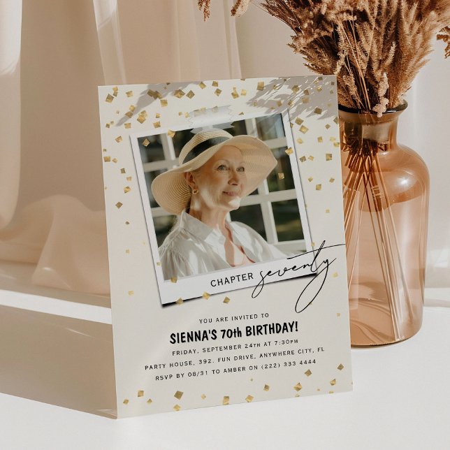 Invitación Capítulo Setenta divertidas foto moderna 70 cumple (Subido por el creador)