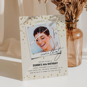 Invitación Capítulo Treinta Diversión Foto Moderna 30 cumplea