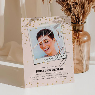 Invitación Capítulo Treinta Diversión Foto Moderna 30 cumplea