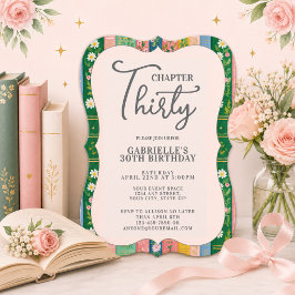 Invitación Capítulo treinta Floral Cuento 30 cumpleaños