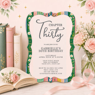 Invitación Capítulo treinta Floral Cuento 30 cumpleaños