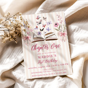 Invitación Capítulo Uno Libro de Cuentos de la Mariposa Rosa