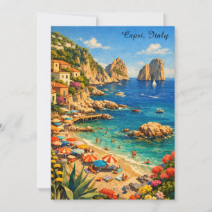 Invitación Capri Italia Playa Marina Piccola Vintage