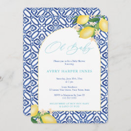 Invitación Capri Lemons Verde azulado Oh Baby Theme Baby Show