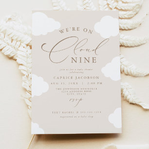 Invitación CAPRICE Beige Cream Cloud Nueve Baby Shower