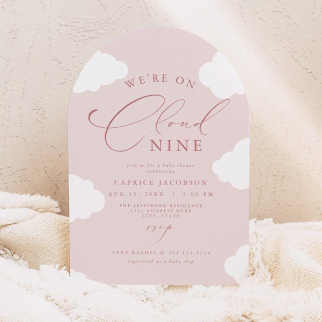 Invitación CAPRICE Rubor Pink Cloud NUEVE Arched Baby Shower (Subido por el creador)