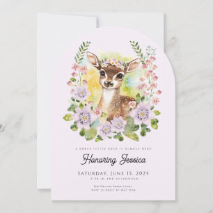 Invitación caprichosa a Baby Shower de ciervos