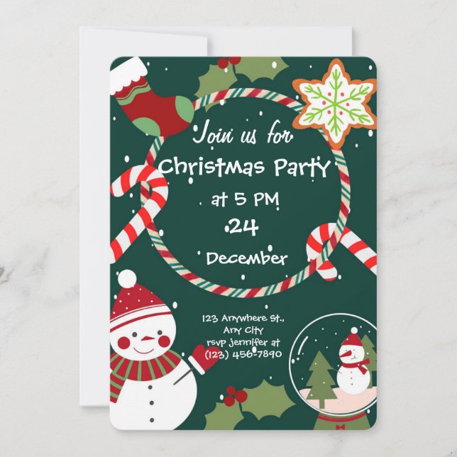 Invitación caprichosa a la fiesta de Navidad  (Anverso)
