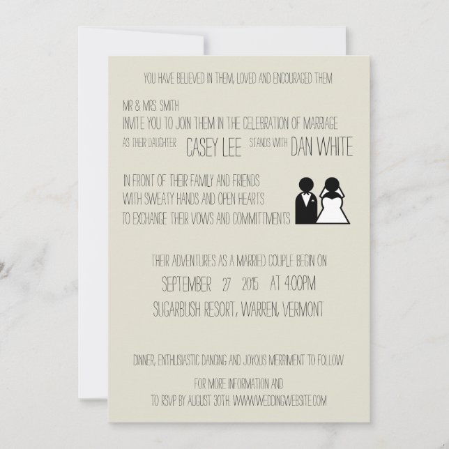 Invitación caprichosa de la boda (Anverso)