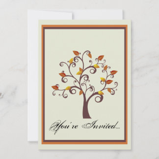 Invitación caprichosa de la boda del árbol de la