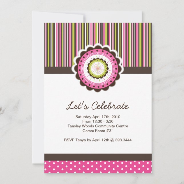 Invitación caprichosa de la fiesta de cumpleaños (Anverso)