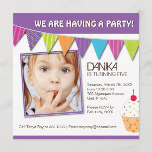 Invitación caprichosa de la fiesta de cumpleaños
