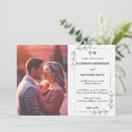 Invitación caprichosa foto casual de overlay boda romántico