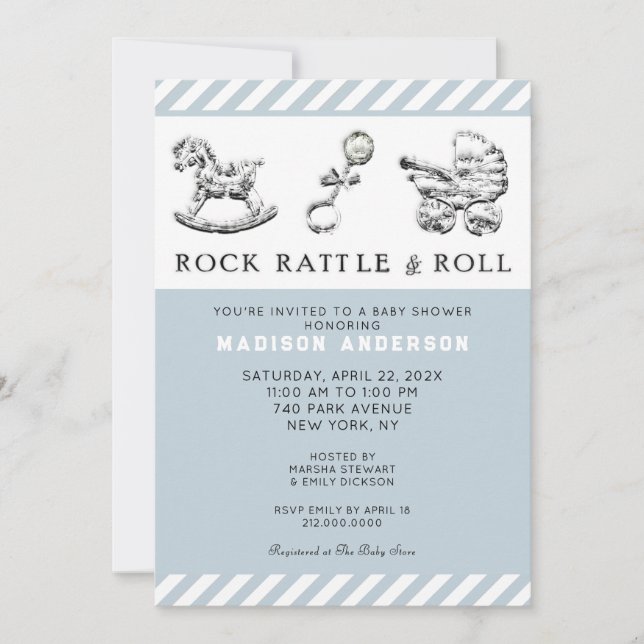 Invitación caprichosa para baby shower (Anverso)