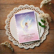 Invitación caprichosa para baby shower de hada