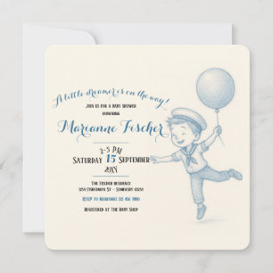 Invitación caprichosa para baby shower de niño