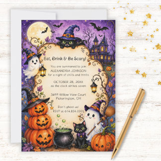 Invitación caprichosa para fiesta de Halloween