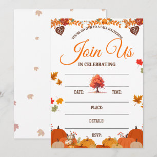 Invitación caprichosa para reunión de otoño