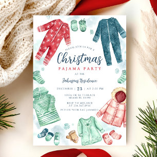 Invitación caprichosa para una fiesta de pijamas d