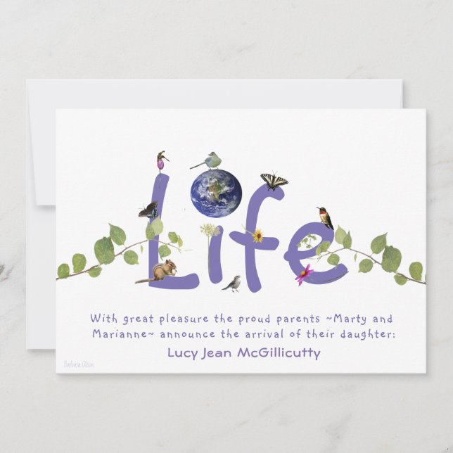 Invitación caprichosa: subir foto de bebé. (Anverso)