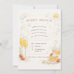 Invitación caprichosa y burbujeante para el brunch