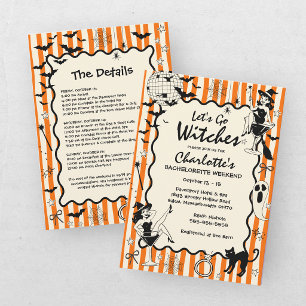 Invitación Caprichosas ¡Vamos Brujas! Halloween Despedida de 