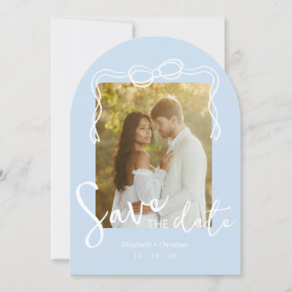 Invitación Caprichoso Arco de Foto en Azul Polvo para Salvar 