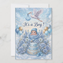 Caprichoso Baby Shower de Es un Niño Cigüeña