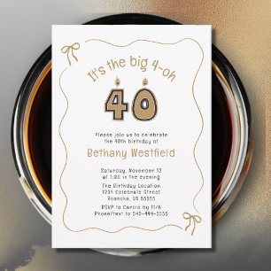 Invitación Caprichoso Borde Ondulado y Extravagante Cumpleaño