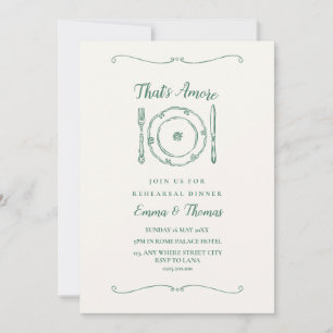 Invitación Caprichoso Cena de Ensayo Italiana That's Amore 