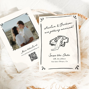 Invitación Caprichoso código QR de foto para guardar la fecha