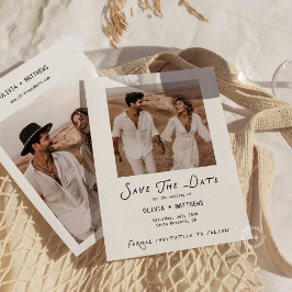 Invitación Caprichoso Foto de Guardar la Fecha Minimalista