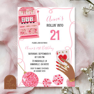 Invitación Caprichoso Las Vegas Rodando hacia cumpleaños