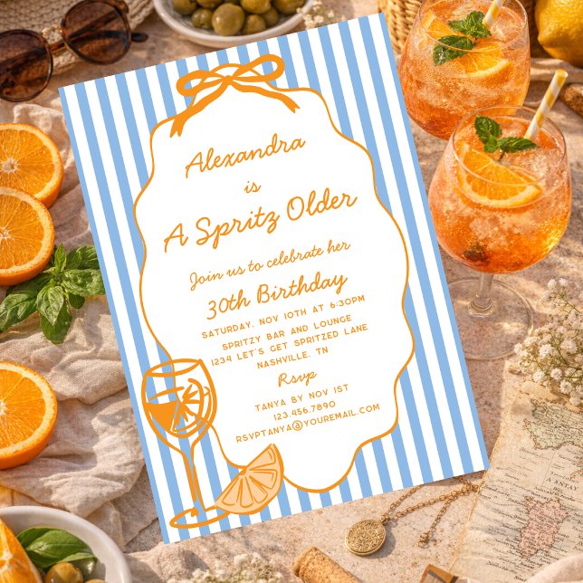 Invitación Caprichoso Un Spritz Mayor Aperol Spritz Cumpleaño (Subido por el creador)