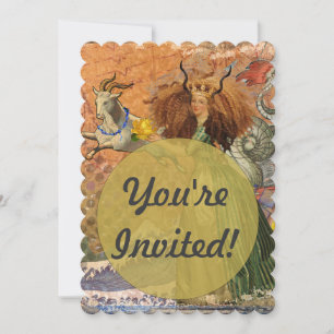 Invitación Capricorn Mujer Goat Whimsical Fun