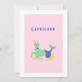 Invitación Capricorn rosa, zodiaco, estampado de estrellas