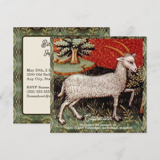 Invitación Capricornio la fiesta de cumpleaños del Rótulo Goa