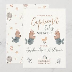 Invitación Capricornio Zodiac señal de ducha de bebé