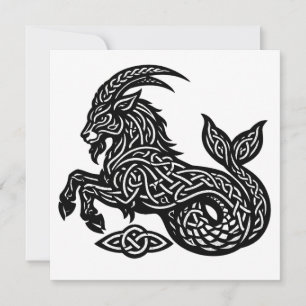 Invitación Capricornio — Zodiaco de Tinta Embrujada Cabra‑Pez