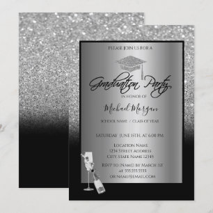 Invitación Cápsula de graduación de Purpurina silvestre, Vino