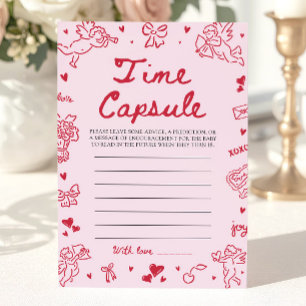 Invitación Cápsula del Tiempo de Juego para Baby Shower con D
